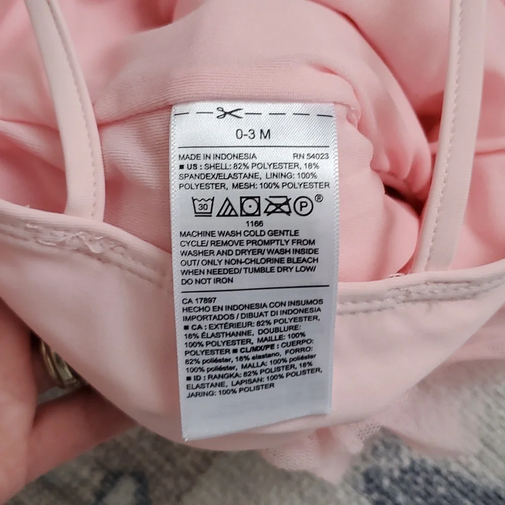 Old Navy Baby Girl Pink Tutu Bathing Suit Ballet Swimsuit Sz0-3m